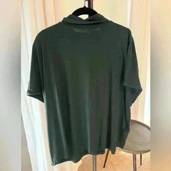 Daily Ritual Women’s Large Soft Jersey Oversized Short Sleeve Funnel Neck Shirt - Picture 3 of 5